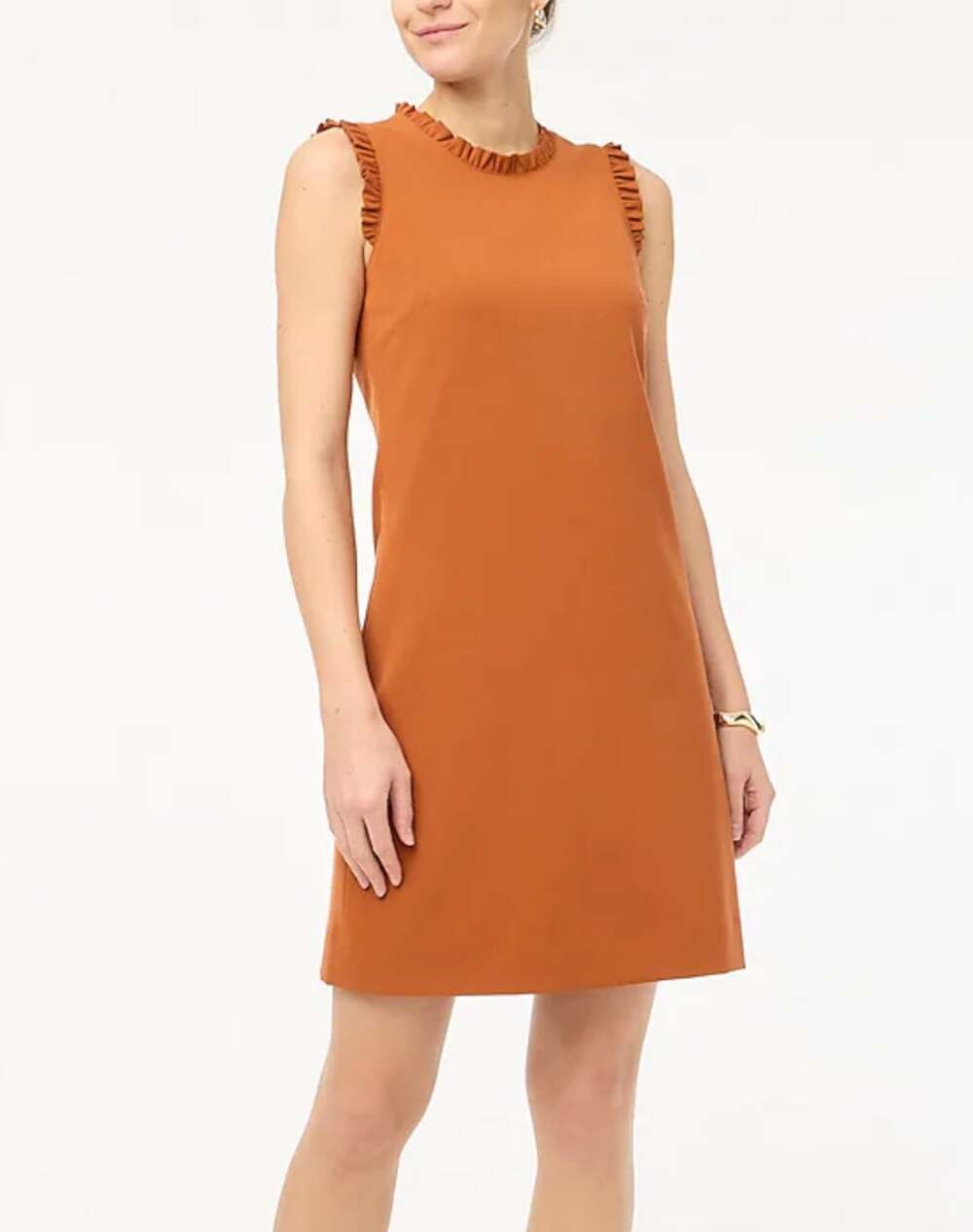 Ruffleneck suiting dress